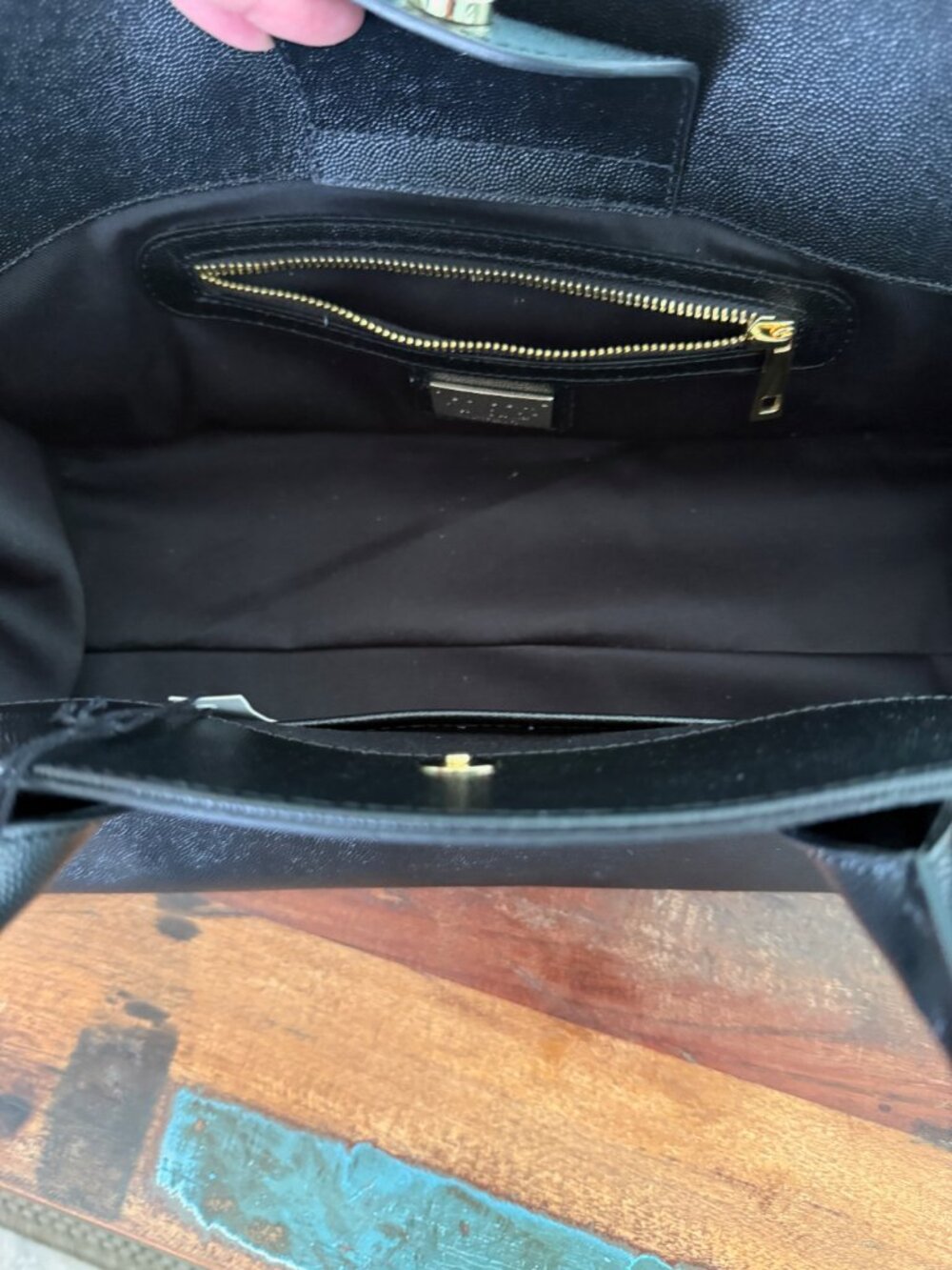 NWT Claudia Firenze East West Satchel Black Leather Bag - Picture 6 of 8
